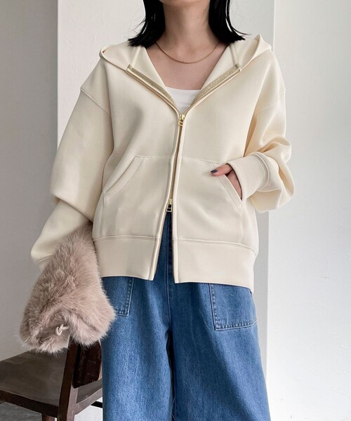 fredy emue（フレディエミュ）の「ダンボールフードZIPスウェットブルゾン（スウェット・レディース・ネイビー/ブラウン/グレー/アイボリー・38）」の19枚目の写真