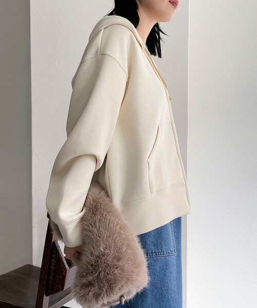 fredy emue（フレディエミュ）の「ダンボールフードZIPスウェットブルゾン（スウェット・レディース・ネイビー/ブラウン/グレー/アイボリー・38）」の21枚目の写真