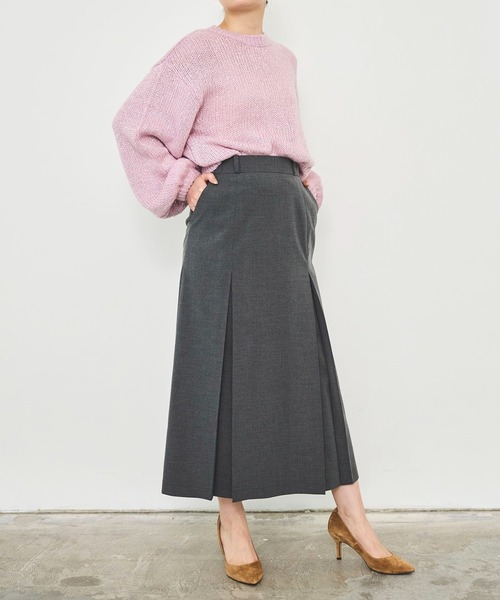 Sirin(シリン)の「≪セットアップ可≫ スリムトラぺーズロングスカート【2サイズ展開】(スカート・レディース・ベージュ/チャコールグレー/モスグリーン・SMALL/X-SMALL)」の21枚目の写真