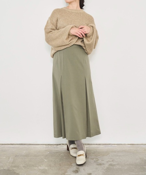 Sirin(シリン)の「≪セットアップ可≫ スリムトラぺーズロングスカート【2サイズ展開】(スカート・レディース・ベージュ/チャコールグレー/モスグリーン・SMALL/X-SMALL)」の11枚目の写真