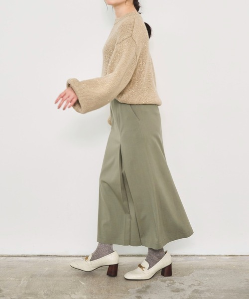 Sirin(シリン)の「≪セットアップ可≫ スリムトラぺーズロングスカート【2サイズ展開】(スカート・レディース・ベージュ/チャコールグレー/モスグリーン・SMALL/X-SMALL)」の12枚目の写真