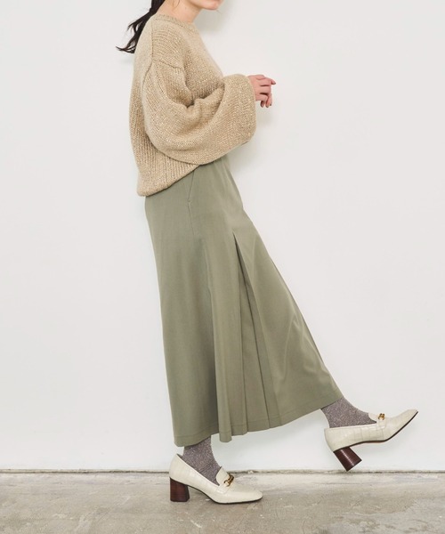 Sirin(シリン)の「≪セットアップ可≫ スリムトラぺーズロングスカート【2サイズ展開】(スカート・レディース・ベージュ/チャコールグレー/モスグリーン・SMALL/X-SMALL)」の13枚目の写真