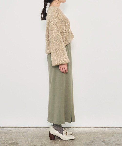 Sirin(シリン)の「≪セットアップ可≫ スリムトラぺーズロングスカート【2サイズ展開】(スカート・レディース・ベージュ/チャコールグレー/モスグリーン・SMALL/X-SMALL)」の15枚目の写真