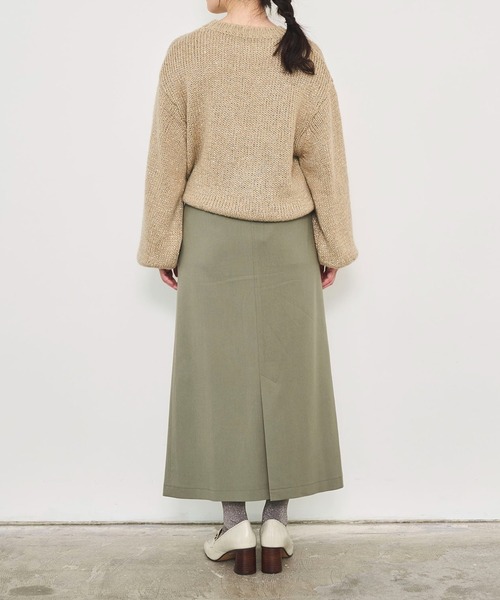 Sirin(シリン)の「≪セットアップ可≫ スリムトラぺーズロングスカート【2サイズ展開】(スカート・レディース・ベージュ/チャコールグレー/モスグリーン・SMALL/X-SMALL)」の16枚目の写真