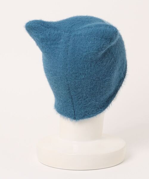 BARELY BLUE（ベアリーブルー）の「【 BARELY BLUE / ベアリーブルー 】 猫耳 バタフライ ニット帽/ビーニー（ニットキャップ/ビーニー・レディース・ブラック/グレー/エメラルド/ブルーグレー・FREE）」の5枚目の写真