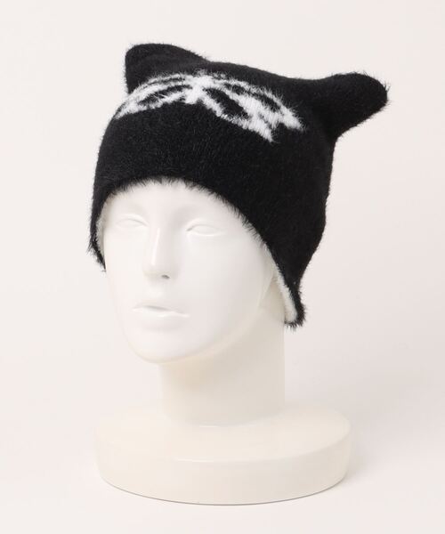 BARELY BLUE（ベアリーブルー）の「【 BARELY BLUE / ベアリーブルー 】 猫耳 バタフライ ニット帽/ビーニー（ニットキャップ/ビーニー・レディース・ブラック/グレー/エメラルド/ブルーグレー・FREE）」の10枚目の写真