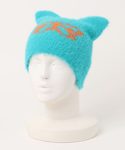 BARELY BLUE（ベアリーブルー）の「【 BARELY BLUE / ベアリーブルー 】 猫耳 バタフライ ニット帽/ビーニー（ニットキャップ/ビーニー・レディース・ブラック/グレー/エメラルド/ブルーグレー・FREE）」の12枚目の写真