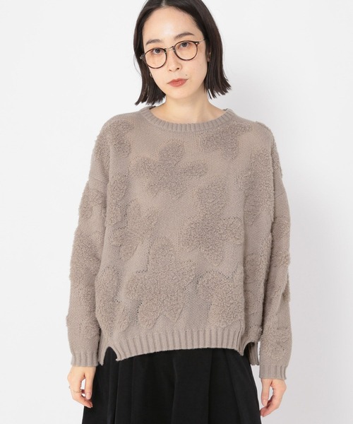 studio CLIP（スタディオクリップ）の「5ゲージパイルジャガードプルオーバー（ニット/セーター・レディース・ブルー/レッド/ライトグレー・FREE）」の2枚目の写真