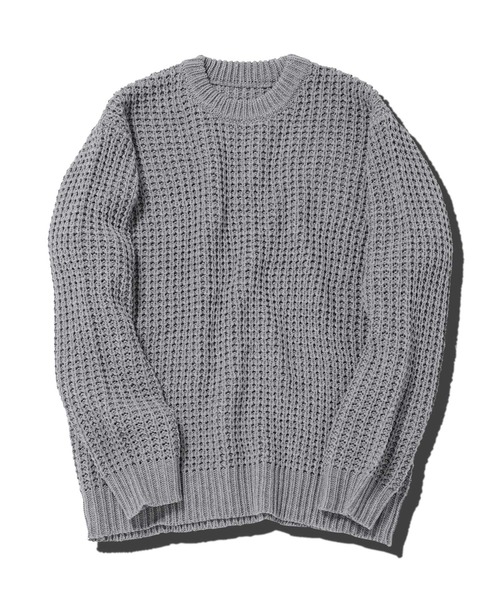 jiggys shop(ジギーズショップ)の「ビッグワッフル編みクルーニットセーター(ニット/セーター・メンズ・グレー/ブラック/キャメル/オレンジ・MEDIUM/LARGE/X-LARGE)」の10枚目の写真