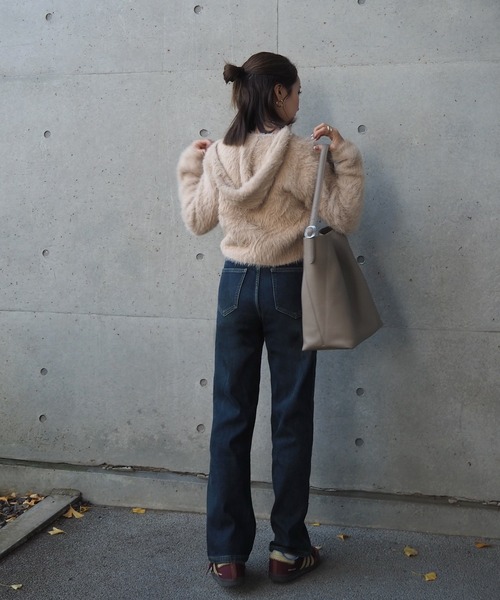 LAULEN（ローレン）の「fleece lining high waist denim /裏起毛ハイウエストストレッチストレートデニムパンツ（デニムパンツ・レディース・ダークブルー/ライトブルー/ブルー・XS/S/M/L）」の14枚目の写真