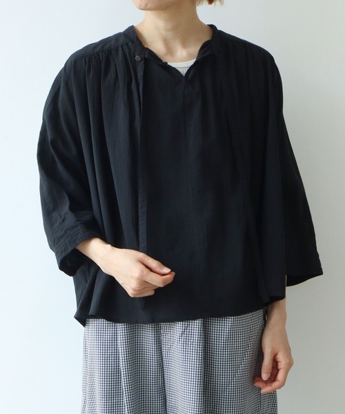 high twist/コットン product dye2way ブラウス