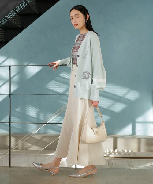 VIS（ビス）の「クルーネックインナートップス（レース・チェック・ラメ・シアー）（Tシャツ/カットソー・レディース・オフホワイト/ブラウン系その他2/ブラック/グレー系その他/ホワイト系その他/ミント/ブラック系その他/シルバー・FREE）」の21枚目の写真