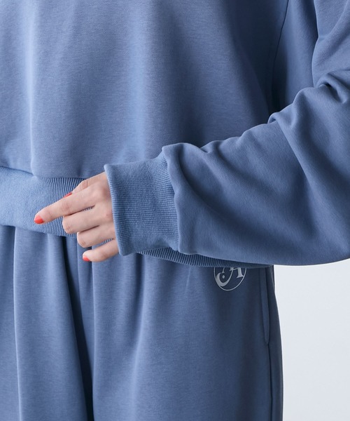 AMERIA ANDERSON】half zip back logo print sweatshirt