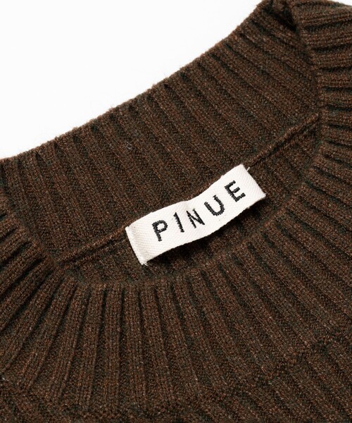 pinue ピヌエ メッシュリブニットワンピース ヘーゼル S STUDIOUS ワンピース 「PINUE/ピヌエ」リブヘムニットワンピース