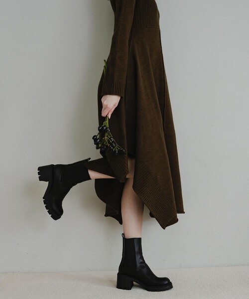 PINUE スリットヘムニットワンピース スリットヘムニットワンピース（CAMEL） - PINUE