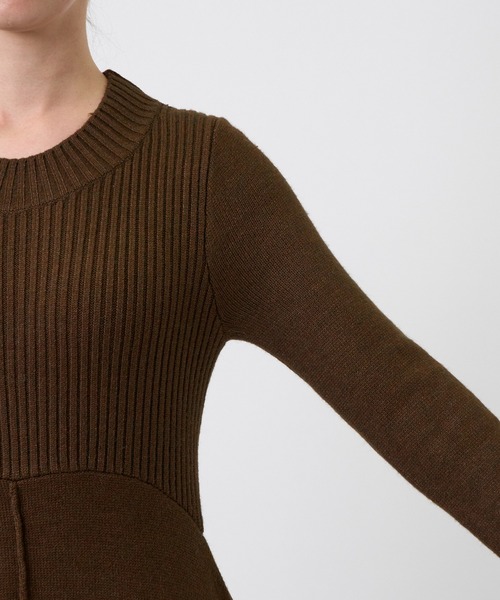 ピヌエ　リブヘムニットワンピースS PINUE/ピヌエ】リブヘムニットワンピース（ワンピース