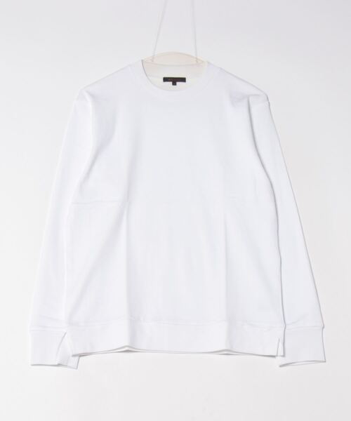 m.f.editorial（エムエフエディトリアル）の「【ウォッシャブル】m.f.エディトリアル メンズ 【DRESS T-SHIRT】綿ストレッチ スロープネック長袖Tシャツ（Tシャツ/カットソー・メンズ・ホワイト/グレー系その他2・LARGE/X-LARGE/MEDIUM）」の5枚目の写真