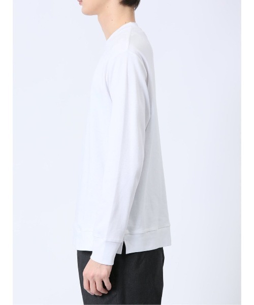 m.f.editorial（エムエフエディトリアル）の「【ウォッシャブル】m.f.エディトリアル メンズ 【DRESS T-SHIRT】綿ストレッチ スロープネック長袖Tシャツ（Tシャツ/カットソー・メンズ・ホワイト/グレー系その他2・LARGE/X-LARGE/MEDIUM）」の7枚目の写真