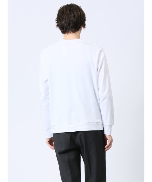 m.f.editorial（エムエフエディトリアル）の「【ウォッシャブル】m.f.エディトリアル メンズ 【DRESS T-SHIRT】綿ストレッチ スロープネック長袖Tシャツ（Tシャツ/カットソー・メンズ・ホワイト/グレー系その他2・LARGE/X-LARGE/MEDIUM）」の12枚目の写真