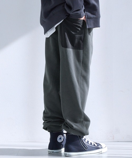 セール】キッズ 異素材コンビ裏毛ジョガーパンツ（スウェットパンツ