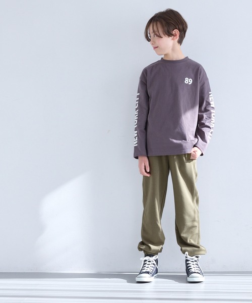 セール】キッズ 異素材コンビ裏毛ジョガーパンツ（スウェットパンツ