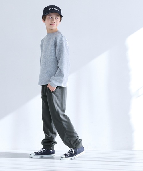 セール】キッズ 異素材コンビ裏毛ジョガーパンツ（スウェットパンツ