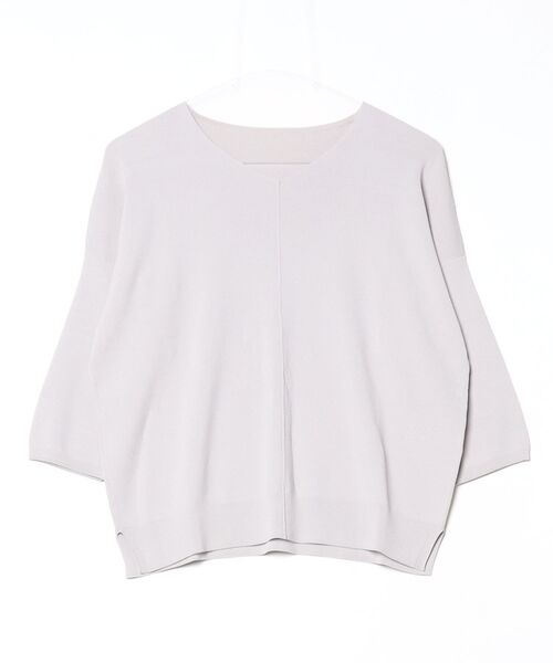 K.T KIYOKO TAKASE（キヨコタカセ）の「総針編み ベーシックVネックプルオーバー（ニット/セーター・レディース・ベージュ/グレー・11号/9号）」の2枚目の写真