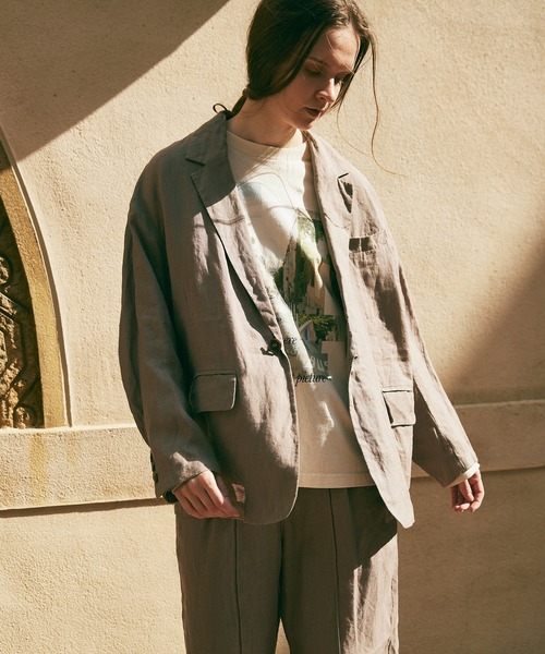 RNA-N（アールエヌエーエヌ）の「J2141 オーガニックリネンテーラードジャケット（テーラードジャケット・レディース・ブラック/グレイッシュベージュ/キナリ・FREE）」の10枚目の写真