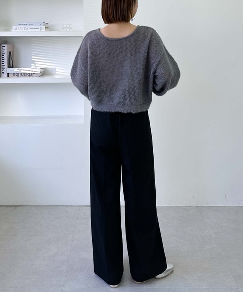 archives（アルシーヴ）の「【25ss/春も着られる/今すぐ着られる】２ｗａｙドロストネコヤーンメッシュニット（ニット/セーター・レディース・グレー/オレンジ/ブルー/アイボリー・MEDIUM）」の22枚目の写真