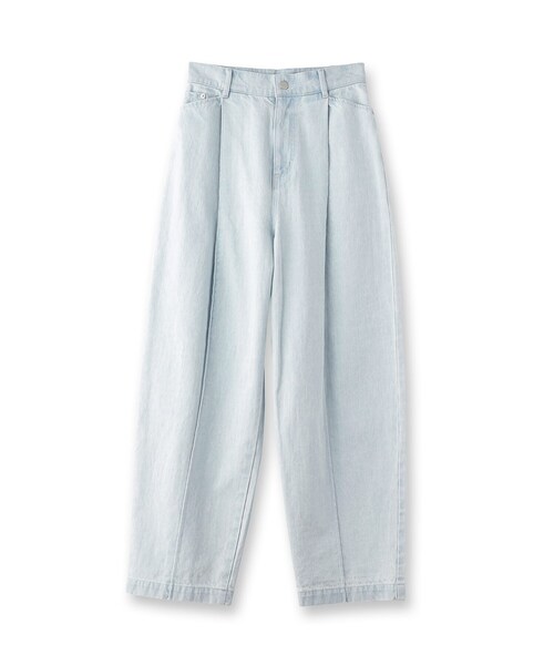 UNTITLED（アンタイトル）の「カーブシルエット ワイドデニム（デニムパンツ・レディース・サックスブルー/オフホワイト・44/46/48/50/42/00/01/02/03/04）」の3枚目の写真