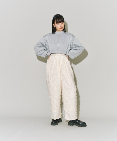 terrace(テラス)の「バルーンスリーブショートジャケット(その他アウター・レディース・ブラック/オフホワイト/杢グレー・MEDIUM)」の6枚目の写真
