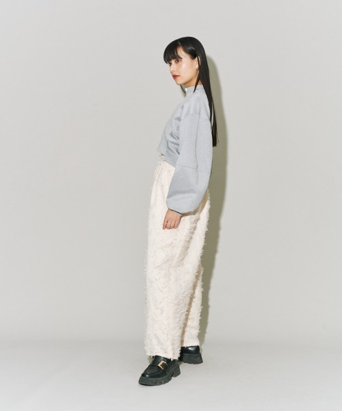 terrace(テラス)の「バルーンスリーブショートジャケット(その他アウター・レディース・ブラック/オフホワイト/杢グレー・MEDIUM)」の7枚目の写真