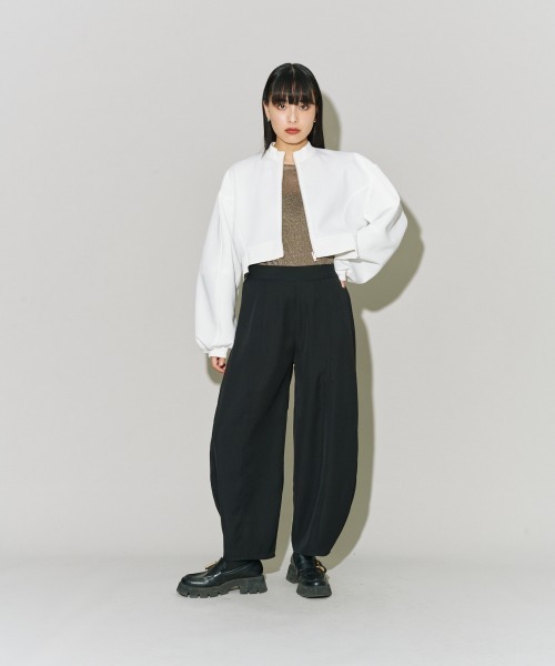 terrace(テラス)の「バルーンスリーブショートジャケット(その他アウター・レディース・ブラック/オフホワイト/杢グレー・MEDIUM)」の10枚目の写真