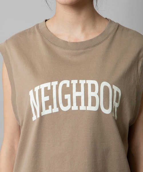 Munich（ミューニック）の「スリーブレスロゴプリントＴシャツ（Tシャツ/カットソー・レディース・モカ/ホワイト/ダークグレー/ライトカーキ・FREE）」の22枚目の写真