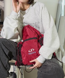 Snap club（スナップクラブ）の「【Snap club】ロゴ刺繍 ナイロン ダブルドローコード ナップサック（バックパック/リュック）」
