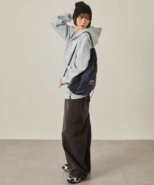 セール】【Snap club】ロゴ刺繍 ナイロン ダブルドローコード