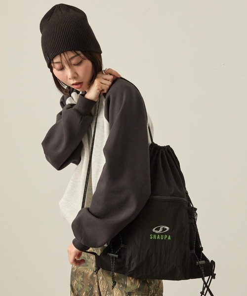 セール】【Snap club】ロゴ刺繍 ナイロン ダブルドローコード