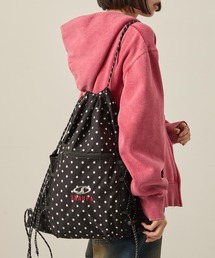 Snap club（スナップクラブ）の「【Snap club】ロゴ刺繍 ナイロン ダブルドローコード ナップサック（バックパック/リュック）」