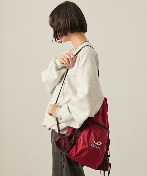 セール】【Snap club】ロゴ刺繍 ナイロン ダブルドローコード