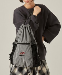 Snap club（スナップクラブ）の「【Snap club】ロゴ刺繍 ナイロン ダブルドローコード ナップサック（バックパック/リュック）」
