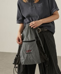 Snap club（スナップクラブ）の「【Snap club】ロゴ刺繍 ナイロン ダブルドローコード ナップサック（バックパック/リュック）」