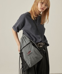 Snap club（スナップクラブ）の「【Snap club】ロゴ刺繍 ナイロン ダブルドローコード ナップサック（バックパック/リュック）」