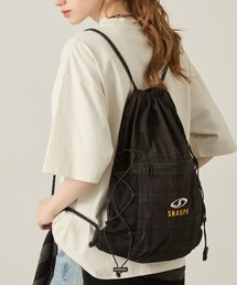 Snap club（スナップクラブ）の「【Snap club】ロゴ刺繍 ナイロン ダブルドローコード ナップサック（バックパック/リュック）」