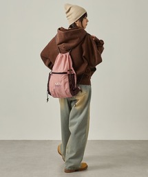 Snap club（スナップクラブ）の「【Snap club】ロゴ刺繍 ナイロン ダブルドローコード ナップサック（バックパック/リュック）」