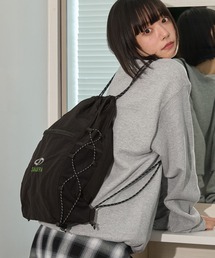 Snap club（スナップクラブ）の「【Snap club】ロゴ刺繍 ナイロン ダブルドローコード ナップサック（バックパック/リュック）」
