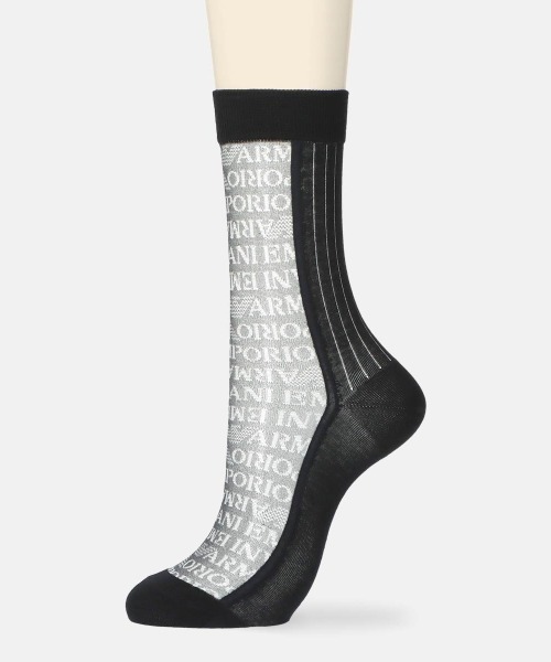 EMPORIO ARMANI(エンポリオアルマーニ)の「EMPORIO ARMANI レディース フロントロゴ シアーソックス 03440110(ソックス/靴下・レディース・ホワイト/ライトグレー/コバルトブルー/ブラック・23-25cm)」の2枚目の写真