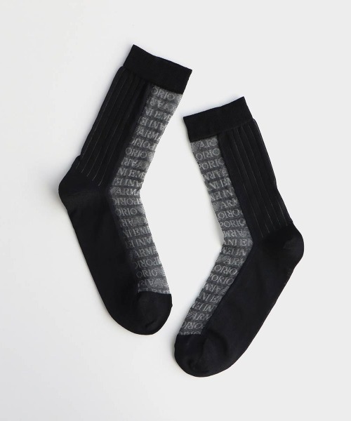 EMPORIO ARMANI(エンポリオアルマーニ)の「EMPORIO ARMANI レディース フロントロゴ シアーソックス 03440110(ソックス/靴下・レディース・ホワイト/ライトグレー/コバルトブルー/ブラック・23-25cm)」の6枚目の写真