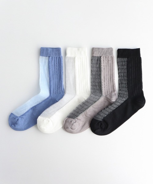 EMPORIO ARMANI(エンポリオアルマーニ)の「EMPORIO ARMANI レディース フロントロゴ シアーソックス 03440110(ソックス/靴下・レディース・ホワイト/ライトグレー/コバルトブルー/ブラック・23-25cm)」の10枚目の写真