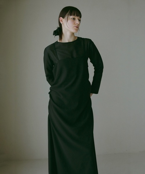 MANOF(マノフ)の「INNER SET 2WAY CAMI ONE PIECE(ワンピース・レディース・ブラック/ベージュ・S/M)」の1枚目の写真