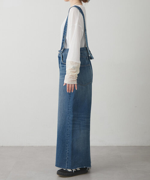 etsinta（エシンタ）の「【etsinta/エシンタ】リメイクサス付きデニム（デニムパンツ・レディース・インディゴブルー・ONE SIZE）」の5枚目の写真